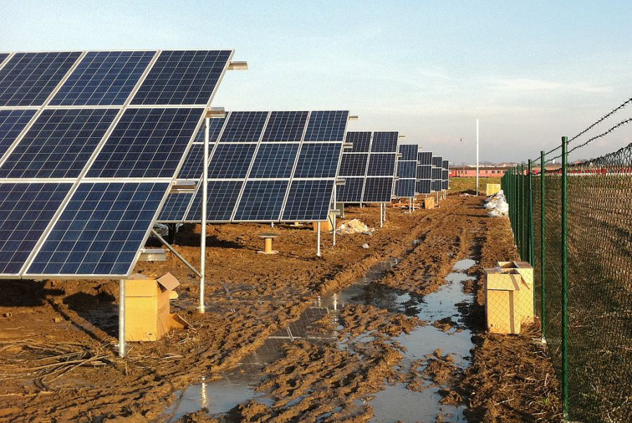 Photovoltaic panels on a roof